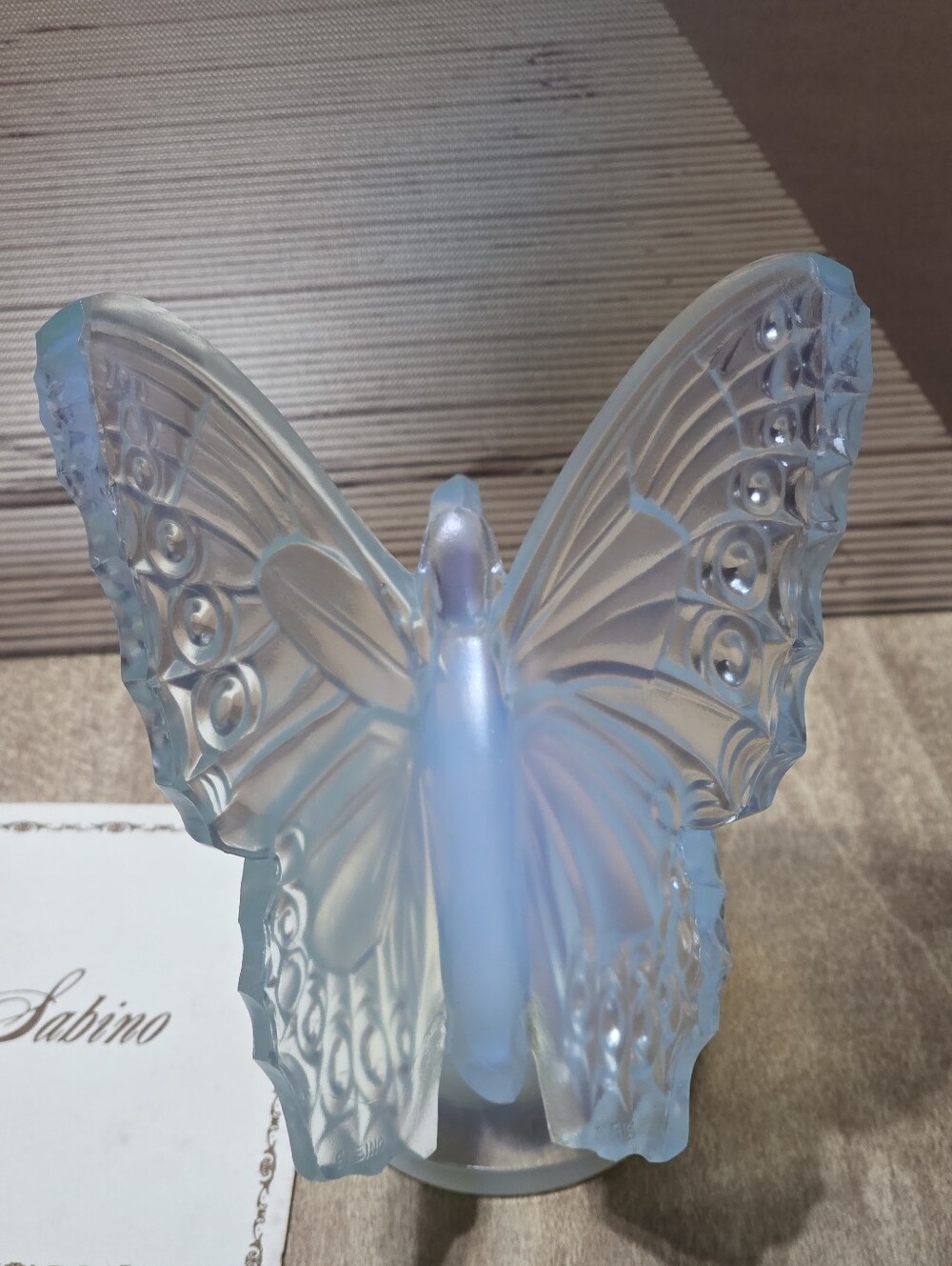 Sabino Made In France Opalescent Art Glass Open Wing  Large Butterfly Vintage
